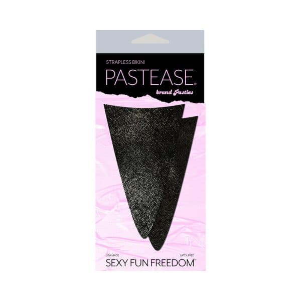 Pastease Strapless Bikini Merkins: Liquid Black Mini Bikini Merkin - Image 3