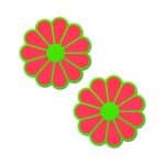 Pastease Daisy: Neon Green & Glow-in-the-Dark Neon Pink Petal Pasties Nipple Covers