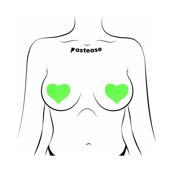 Pastease Love: Glow-in-the-Dark Hearts Pasties - Image 2