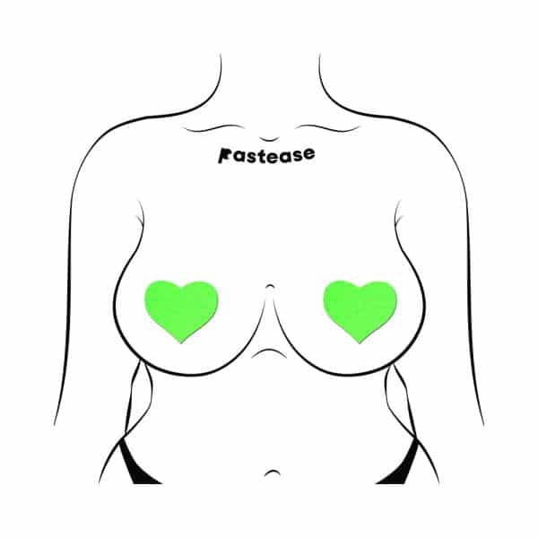 Pastease Love: Glow-in-the-Dark Hearts Pasties - Image 3