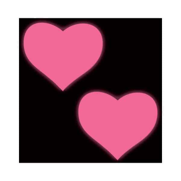 Pastease Love: Glow-in-the-Dark Neon Pink Heart Pasties Nipple Covers - Image 4