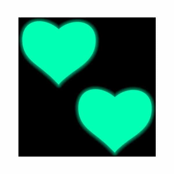 Pastease Love: Glow-in-the-Dark Neon Turquoise Heart Pasties Nipple Covers - Image 4
