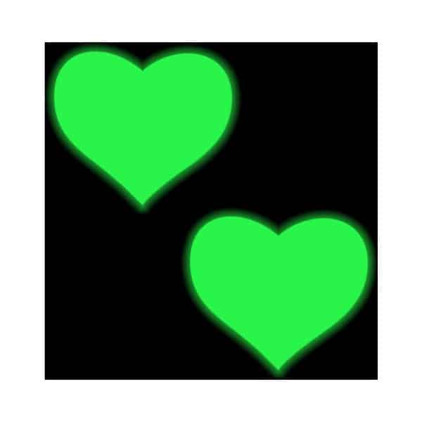 Pastease Love: Glow-in-the-Dark Neon Yellow Heart Pasties Nipple Covers - Image 4
