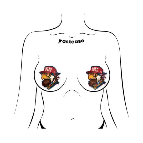 Pastease Patriotic Born Free Red White & Blue American Glory Eagle Nipple Covers - Image 2