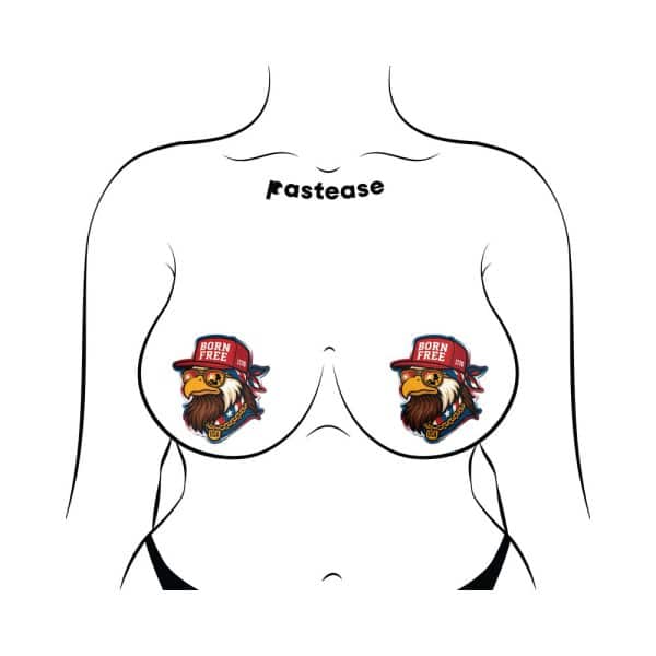 Pastease Patriotic Born Free Red White & Blue American Glory Eagle Nipple Covers - Image 3