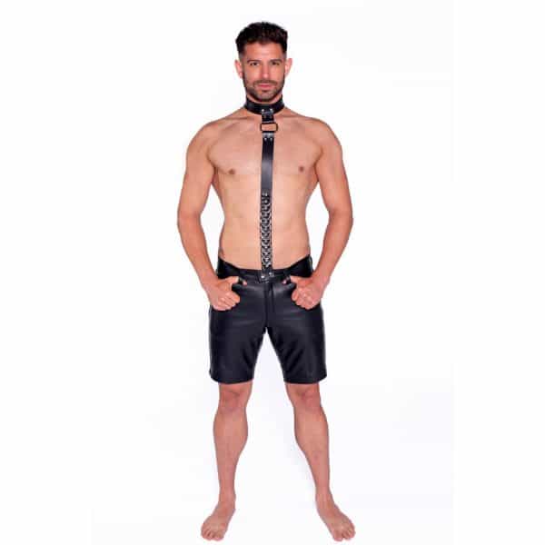 Prowler RED Leather Collar with Strap - Image 3