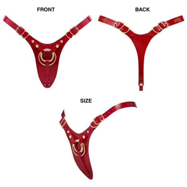 Strap-On-Me Leatherette Harness Fabulous One Size Red Glossy - Image 2