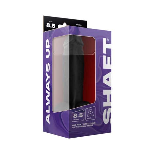 Shaft Model A 8.5 in. Liquid Silicone Dong with Balls Black - Image 5