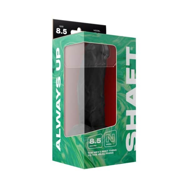 Shaft Model N 8.5 in. Liquid Silicone Dong with Balls Black - Image 5