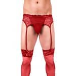 Prowler Lace Garter Set Red S