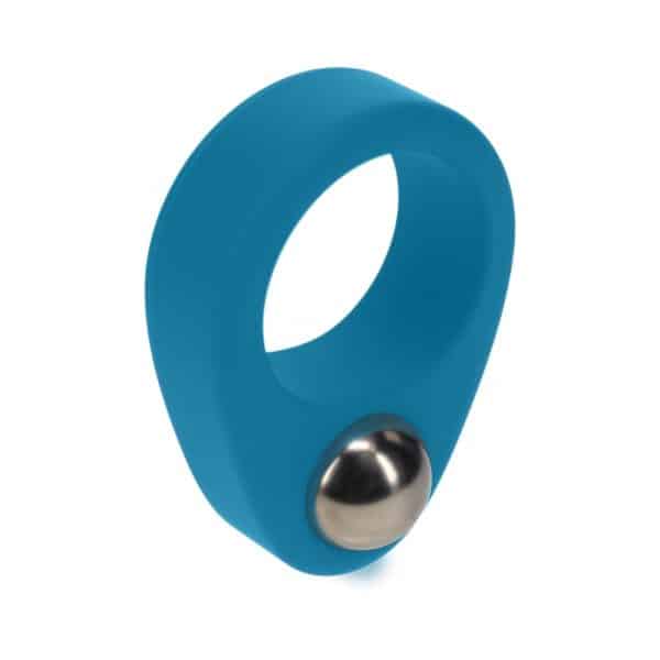 LEVELZ Liquid Silicone Single Weighted Ball Cock Ring Teal - Image 2