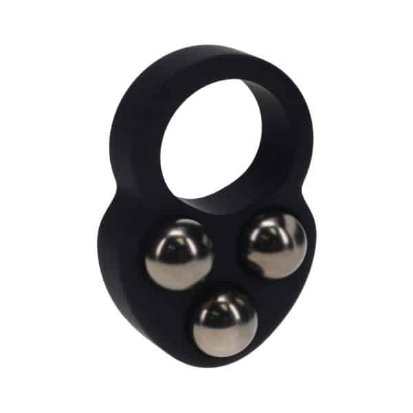 LEVELZ Liquid Silicone Triple Weighted Ball Cock Ring Black - Image 2