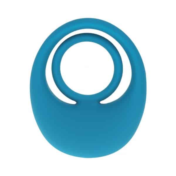 LEVELZ Vibrating Liquid Silicone Cock & Ball Ring Teal - Image 2