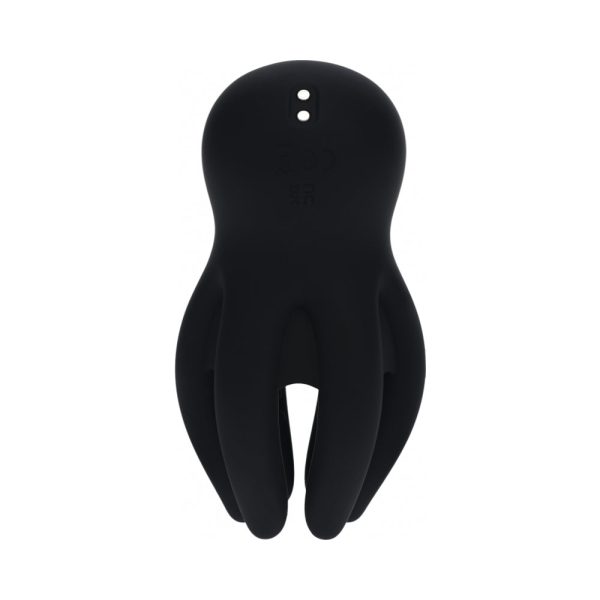 LEVELZ Digital Vibrating Silicone Penis Head Stimulator with Tentacles Black - Image 3