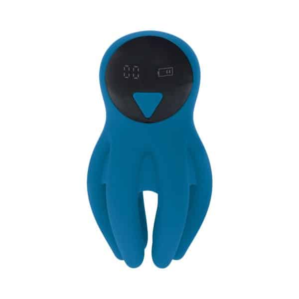 LEVELZ Digital Vibrating Silicone Penis Head Stimulator with Tentacles Teal - Image 4