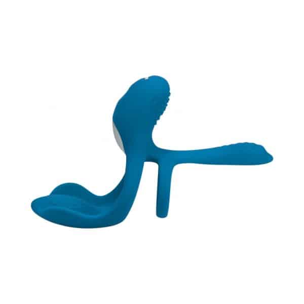 LEVELZ Triple Motor Vibrating Silicone Cock Ring Teal - Image 4