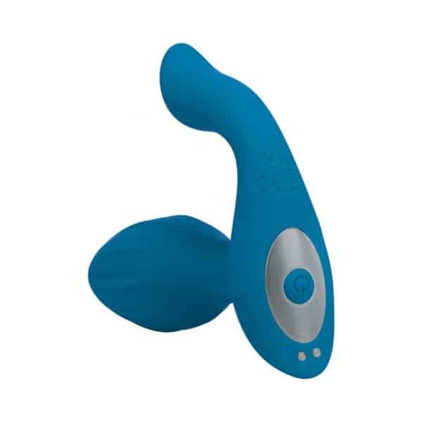 LEVELZ Vibrating & Rotating Silicone Anal Plug with Ball Stimulator Teal - Image 3