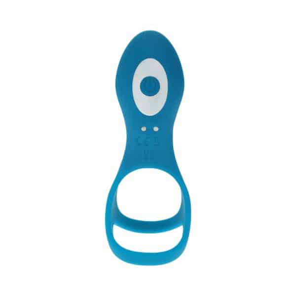 LEVELZ Vibrating Silicone Cock & Ball Ring with Shaft Loop Teal - Image 3