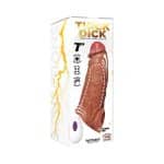 Skinsations Thick Dick 7 in. Vibrating Penis Sleeve with Remote Caramel Lovers