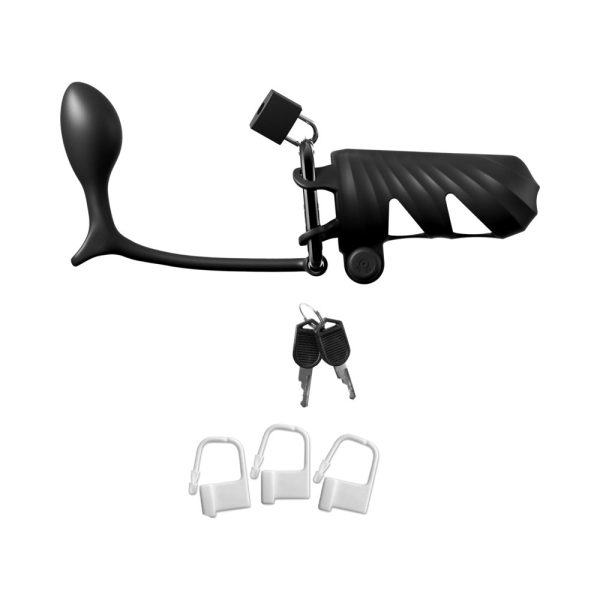 Fantasy C-Ringz Remote-Controlled Vibrating Cock Blocker with Ass-Gasm Plug Black - Image 3