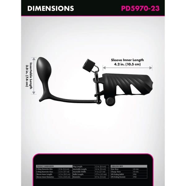 Fantasy C-Ringz Remote-Controlled Vibrating Cock Blocker with Ass-Gasm Plug Black - Image 5