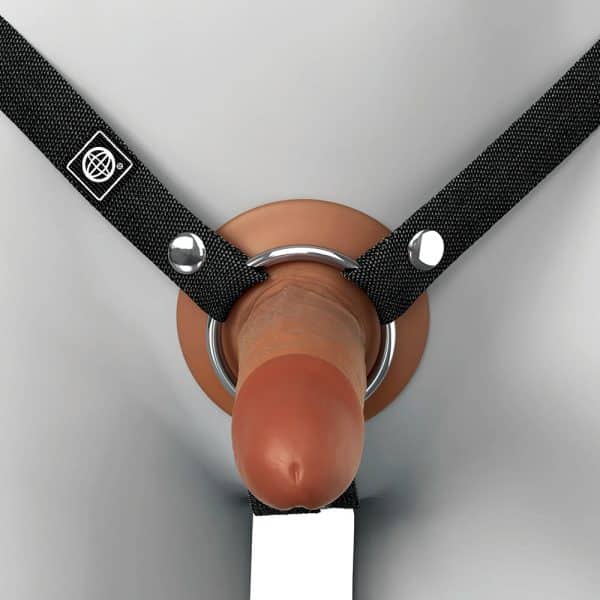 Fantasy X-Tensions Elite Silicone Hollow Strap-On Dual Density 5 in. Brown - Image 4