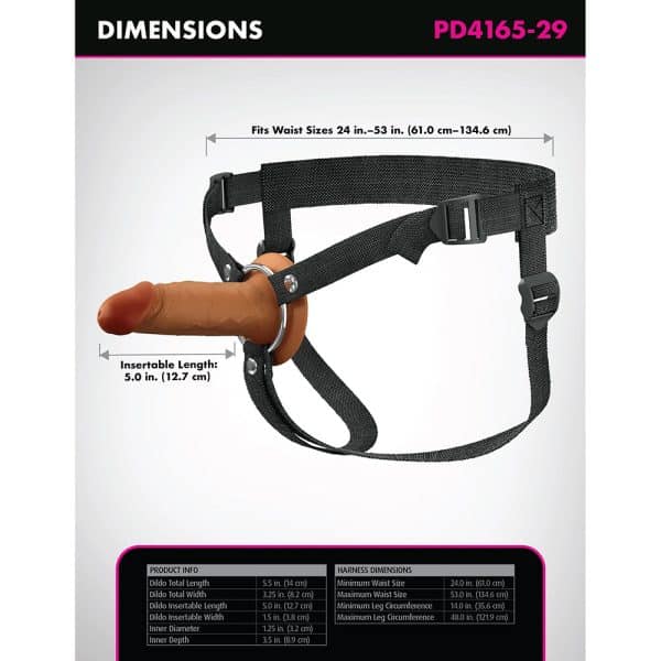 Fantasy X-Tensions Elite Silicone Hollow Strap-On Dual Density 5 in. Brown - Image 8