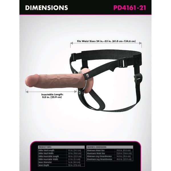 Fantasy X-Tensions Elite Silicone Hollow Strap-On Dual Density 9 in. Light - Image 8