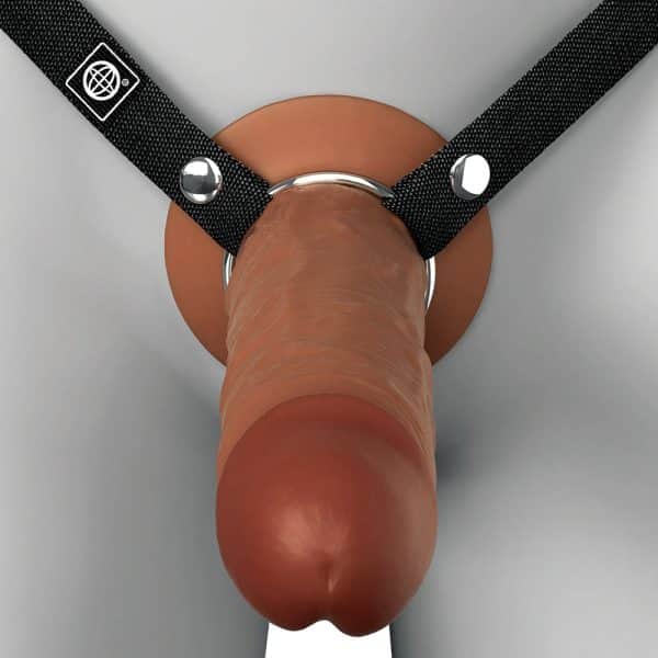 Fantasy X-Tensions Elite Silicone Hollow Strap-On Dual Density 9in Brown - Image 4