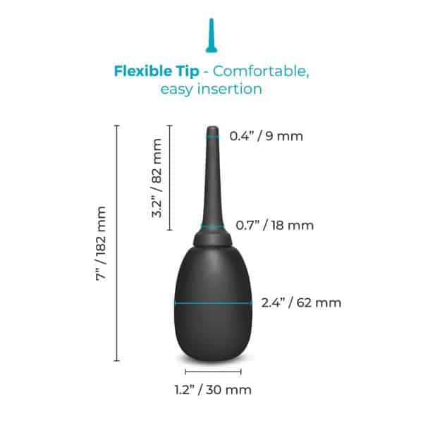 b-Vibe Flexible Silicone Anal Douche Black - Image 7