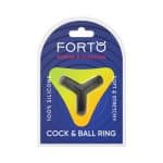 Forto F-59: Tri Cock & Ball Ring Black