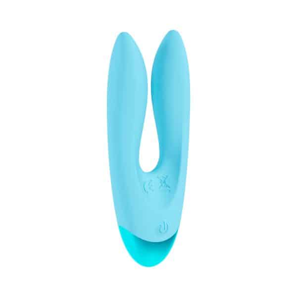 Loveline Amour Rechargeable Silicone Dual Motor Vibrator Blue - Image 2