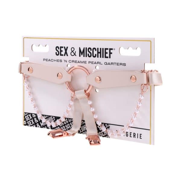 Sportsheets Sex & Mischief Peaches ''n CreaMe Pearl Garters - Image 6