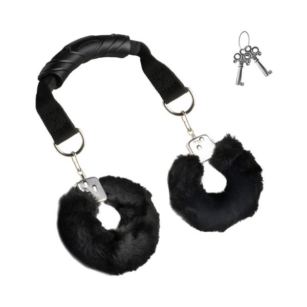 Master Series Furry Handcuffs with Handle - Image 2