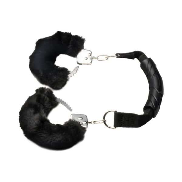 Master Series Furry Handcuffs with Handle - Image 3