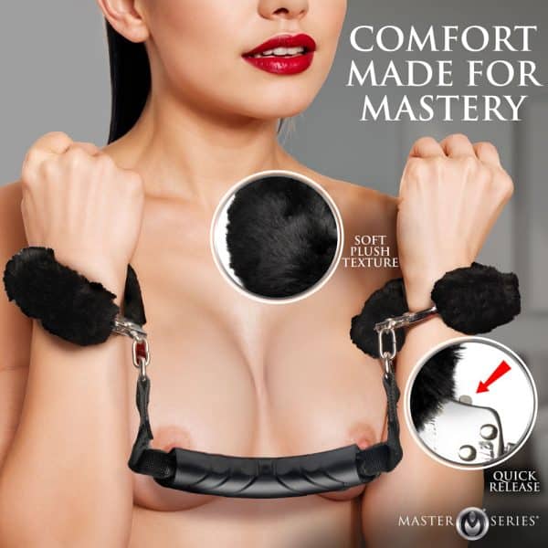 Master Series Furry Handcuffs with Handle - Image 9