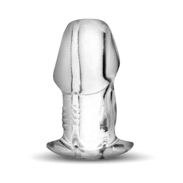 Master Series Dicked Clear Hollow Anal Plug Large - Image 2