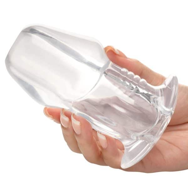 Master Series Dicked Clear Hollow Anal Plug Large - Image 6