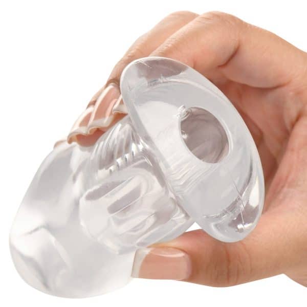 Master Series Dicked Clear Hollow Anal Plug Medium - Image 7