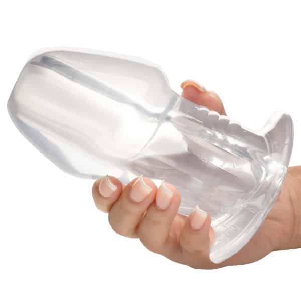 Master Series Dicked Clear Hollow Anal Plug XLarge - Image 6