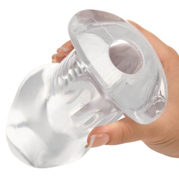 Master Series Dicked Clear Hollow Anal Plug XLarge - Image 7