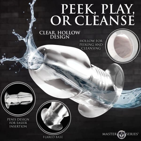 Master Series Dicked Clear Hollow Anal Plug XLarge - Image 8