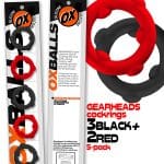 Oxballs Gearheads 5-Pack Spinner Rings Red/Black