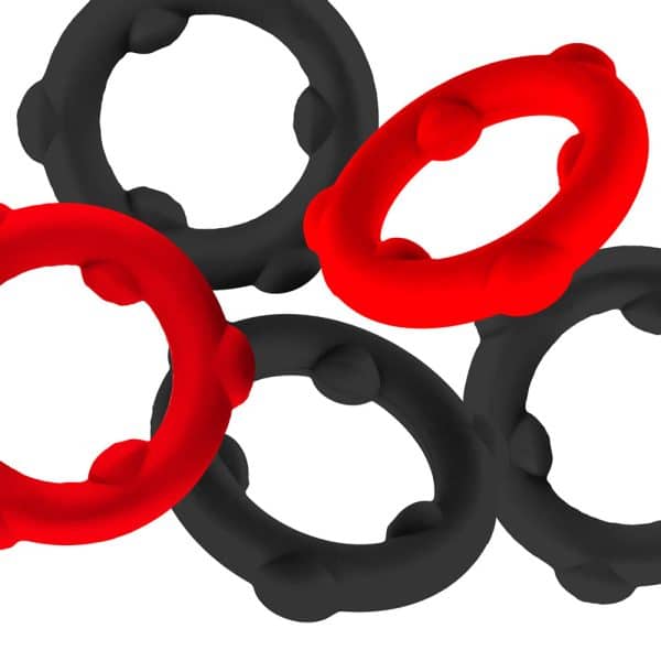 Oxballs Gearheads 5-Pack Spinner Rings Red/Black - Image 3