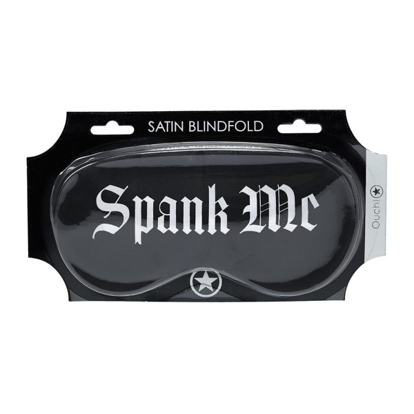 Ouch! Spank Me Printed Mask Satin Black - Image 3