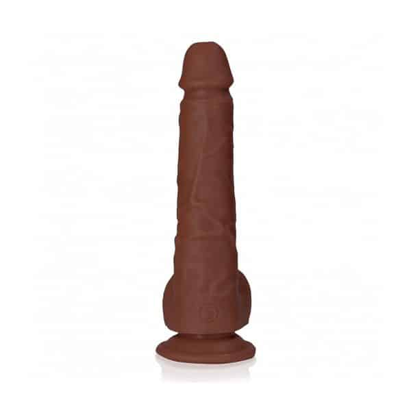 RealRock 7 in. Cock with Balls Straight Brown - Image 3