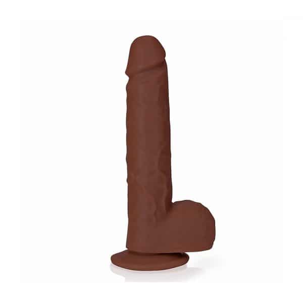 RealRock 7 in. Cock with Balls Straight Brown - Image 4