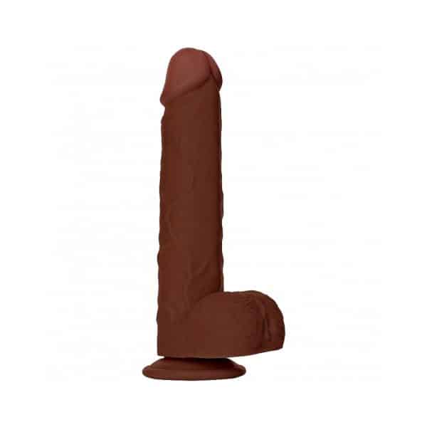RealRock 9 in. Cock with Balls Straight Brown - Image 2