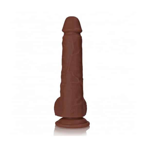 RealRock 9 in. Cock with Balls Straight Brown - Image 3