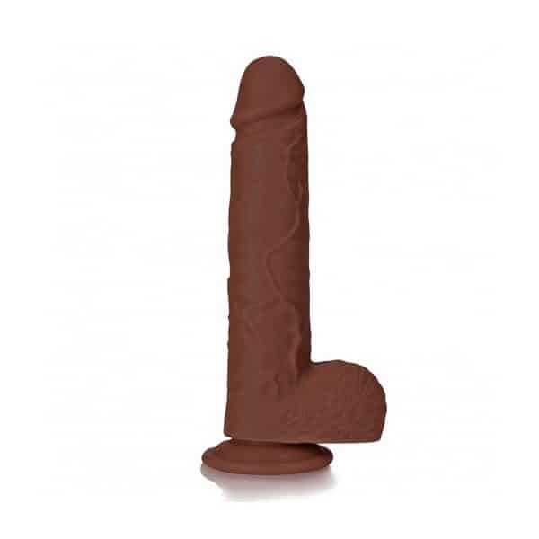 RealRock 9 in. Cock with Balls Straight Brown - Image 4